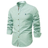 Cocoa Yacht Club Cotton Social Shirt Men Solid Color Long Sleeve High Quality Brand Shirt for Men Spring Stand Casual Men