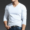 Men's Long Sleeves Muscle V Neck Slim T-Shirt