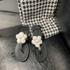 Cocoa Yacht Club Camellia Leather Flip-Toe Roman Sandals