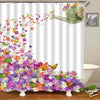 Cocoa Yacht Club Flowers Butterfly Pattern Shower Curtains