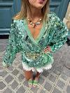 Cocoa Yacht Club Tied Sequin Cardigan