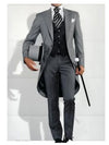 Cocoa Yacht Club Grey Long Tail Coat 3 Pieces Suit