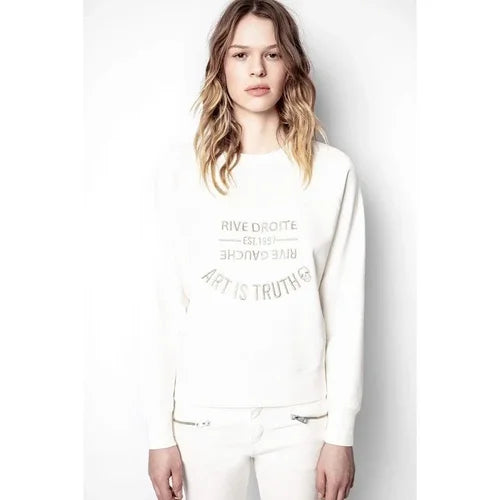 Early Autumn New French Niche ZV Classic Letter Embroidery Pink Cotton Women's Embroidered Pullover Hoodie