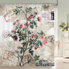 Cocoa Yacht Club Flowers Butterfly Pattern Shower Curtains
