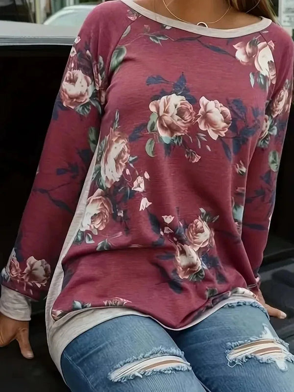 Cocoa Yacht Club Plus Size Rose Top, 1XL-6XL