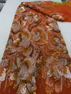 Cocoa Yacht Club African Beaded Lace Fabric
