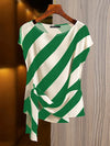 Cocoa Yacht Club Striped Printed Top