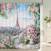 Cocoa Yacht Club Flowers Butterfly Pattern Shower Curtains