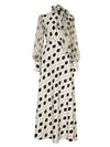 Vintage Polka Dot Lace-up Maxi Dress