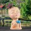 Cocoa Yacht Club Girl Face Drinking Coffee Flower Pot