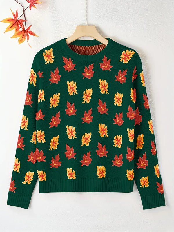 Cocoa Yacht Club Plus Size Leaf Sweater