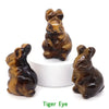 1.5" Elf Rabbit Natural Crystal Amethyst Quartz Agate Bunny Animal Craft Figurines Stone Carving Healing Reiki Home Decor Gift