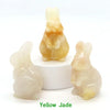 1.5" Elf Rabbit Natural Crystal Amethyst Quartz Agate Bunny Animal Craft Figurines Stone Carving Healing Reiki Home Decor Gift