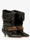 Cocoa Yacht Club Leather Buckle Chain Ankle Boots