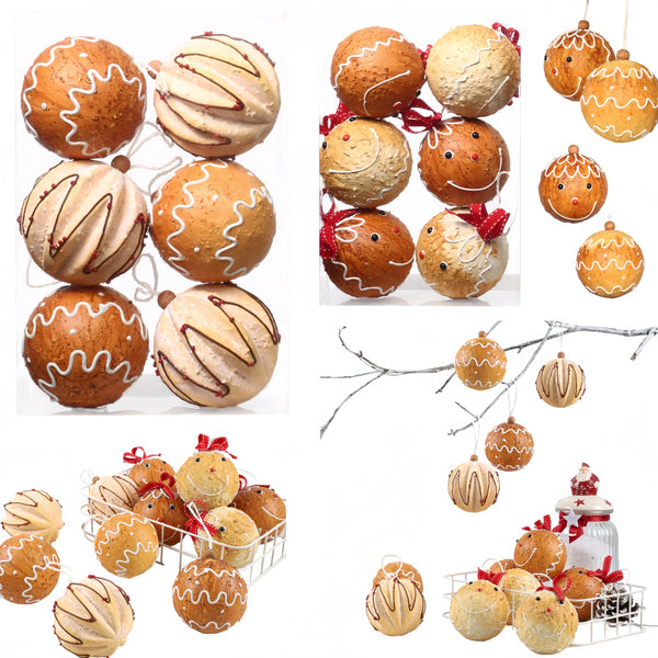 6PCS New Pumpkin Christmas Balls