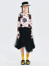 Cocoa Yacht Club Red Flower & Black Polka Dot T-Shirt