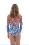 KID's girl'sOne-piece swimsuit with sleeves CONFETTI