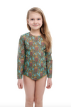 KID's girl'sOne-piece swimsuit with sleeves OCTOPUS