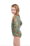 KID's girl'sOne-piece swimsuit with sleeves OCTOPUS