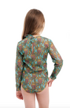 KID's girl'sOne-piece swimsuit with sleeves OCTOPUS