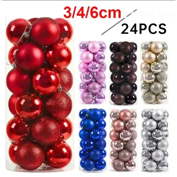 24Pcs 3/4/6CM Christmas Balls