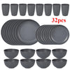 16/32pcs Plastic Tableware Set