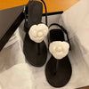 Cocoa Yacht Club Camellia Leather Flip-Toe Roman Sandals