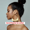 Cocoa Yacht Club Large Hoop Earrings with Custom Name