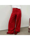 2024 Corduroy Wide-legged Trousers Women Loose Casual Red Pants