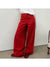 2024 Corduroy Wide-legged Trousers Women Loose Casual Red Pants