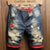 Cocoa Yacht Club Cafedo Brasil Ripped Denim Shorts