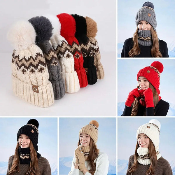 Cocoa Yacht Club Winter Hat, Scarf, & Gloves 3Pcs/Set