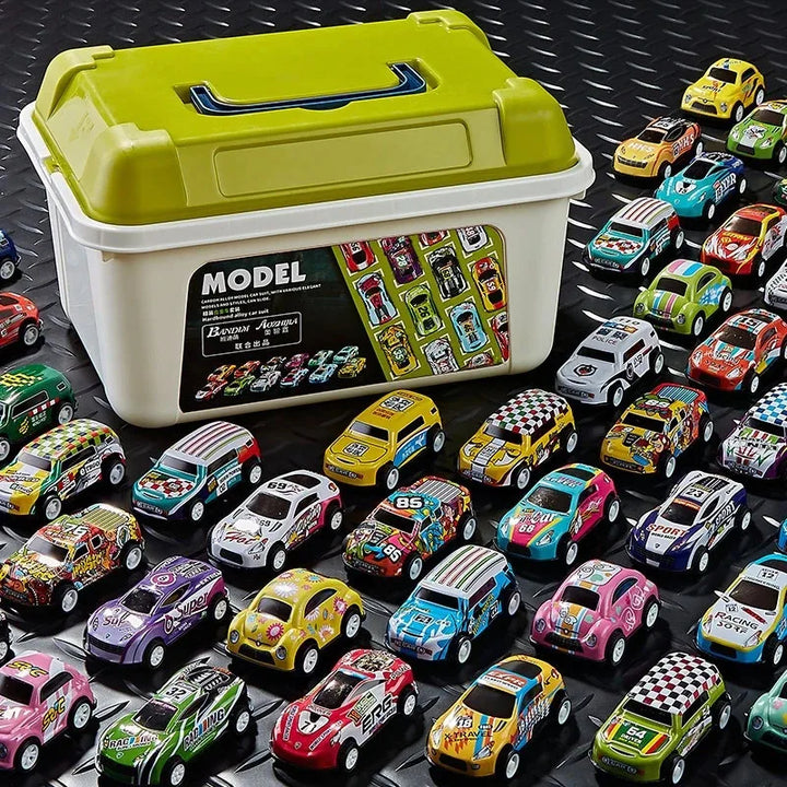30PCS 50PCS Mini Alloy Car Model Set with Storage Box