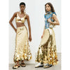 Gold & Silver Long Sequin Skirt