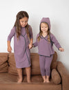 Purple Collection Girl & Boy Turtleneck Shirt Dress & Romper LoungewearOverall Wrap Bonnet Blazer With Pockets