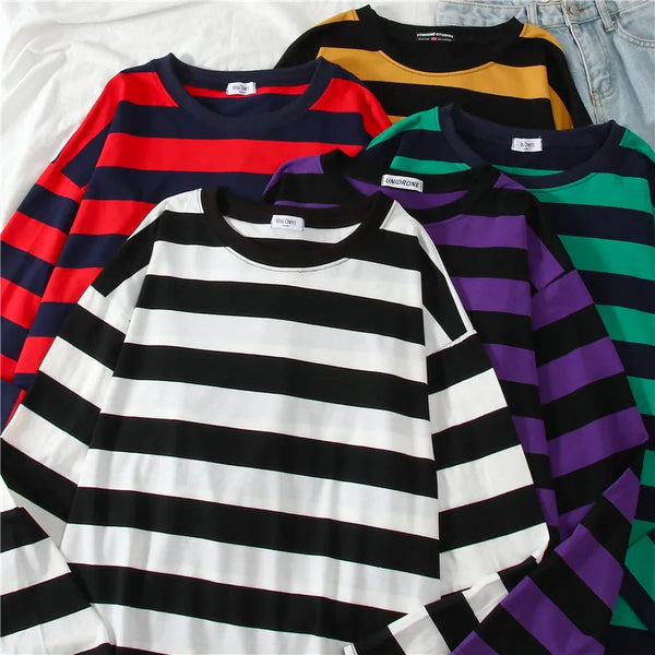 Cocoa Yacht Club Cotton Purple Striped Top