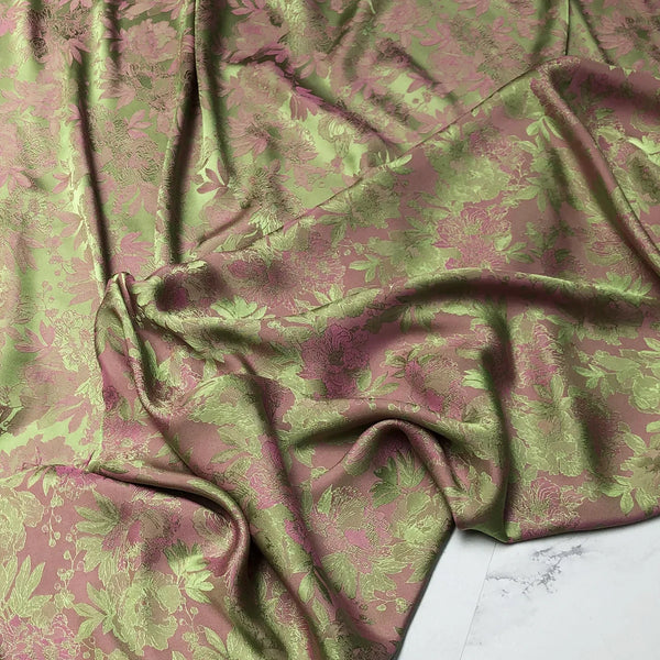 Cocoa Yacht Club Two-Tone Embossed Peony Pattern Jacquard Fabric