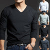 Men's Long Sleeves Muscle V Neck Slim T-Shirt