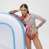 GRAFFITI SWIMSUIT WITH SLEEVES