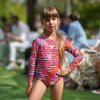 KID's girl'sOne-piece swimsuit with sleeves STRIPES