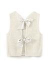 Cocoa Yacht Club Cream Bow Sweater Vest