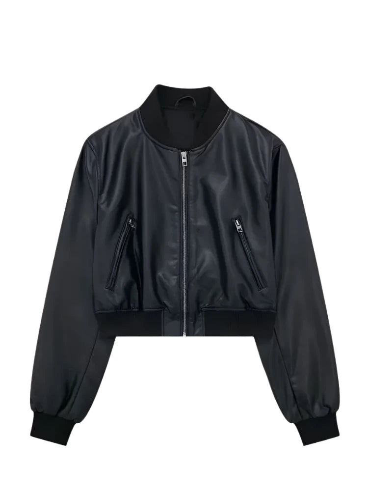 Cocoa Yacht Club Leather Bomber Jacket