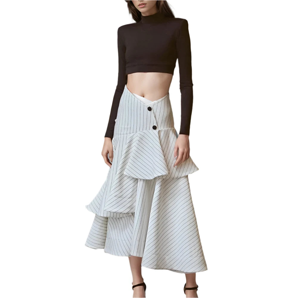 Cocoa Yacht Club High Waist Ruffle Skirt