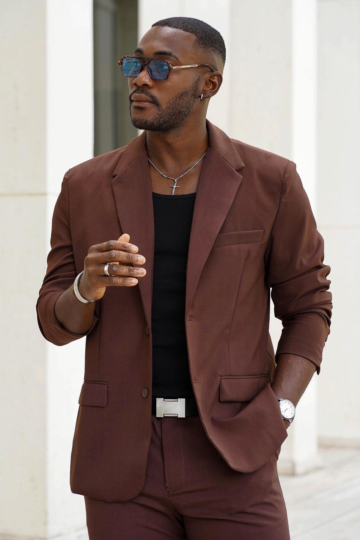 The Modern Stretch Suit Jacket - Mauve