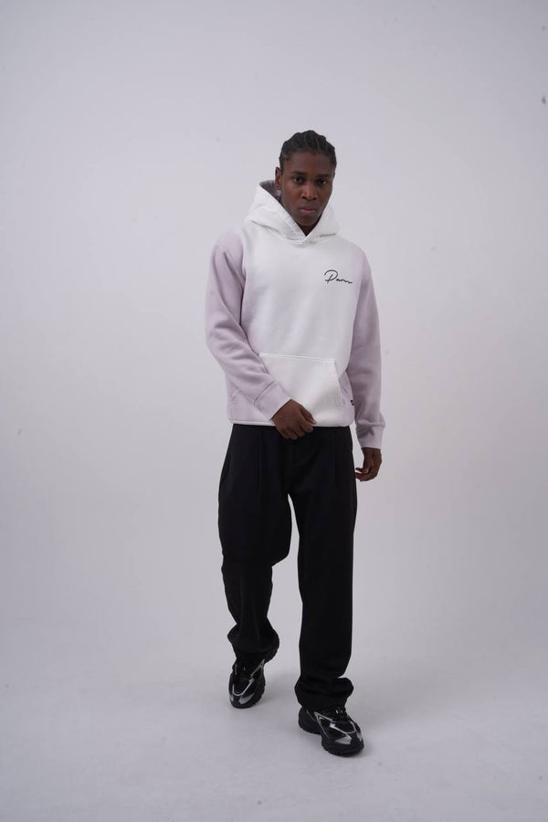 Unisex "Davis" Script Color Block Hoodie – Minimal Oversized Streetwear
