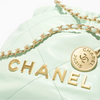 CHANEL 22 Mini Handbag, Shiny Calfskin & Gold-Tone MetalLight Green