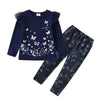 Cocoa Yacht Club Casual Butterfly Print T Shirt and Pants 2 Pcs