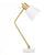 Simple Modern Gold Metal Finish Desk Light Table Lamp with White Shade