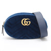 Gucci GG Marmont Velvet &amp; Leather Waist Bag, Blue
