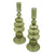 Willow Green Candle Holder - Pair